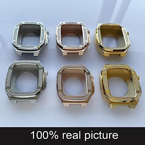 Boîtier Apple Watch 45mm acier 316L diamant bracelet agate - 6