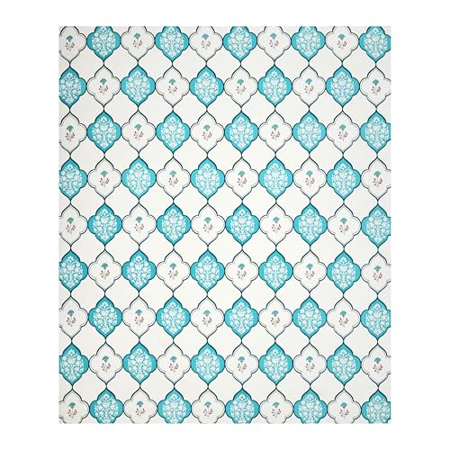 Image of BLOCKS OF INDIA Hand Block Printed 200 TC Cotton King Size Bedsheet | MUGHAL Turquoise