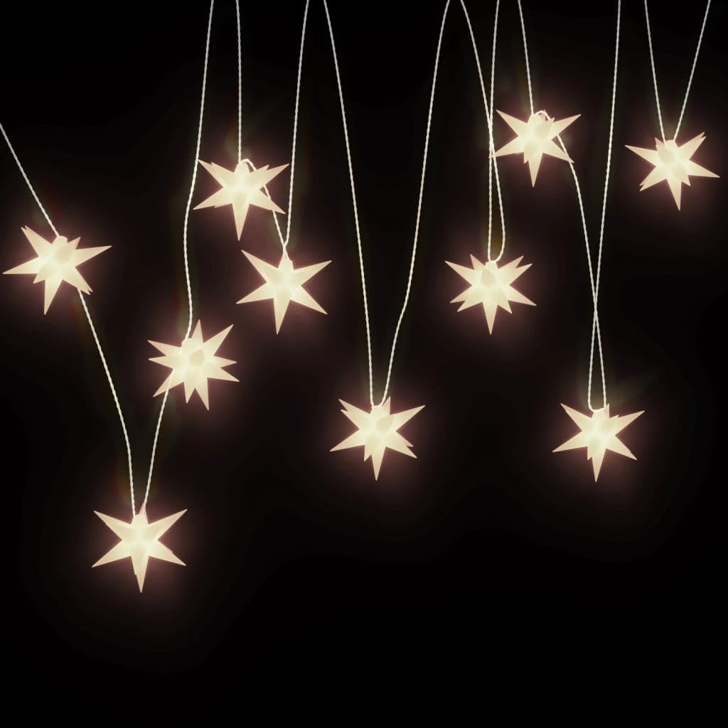Homgoday Lámpara de Estrella Moravia 10 LED Blanco 10 cm Luces de Navidad Casa y jardín