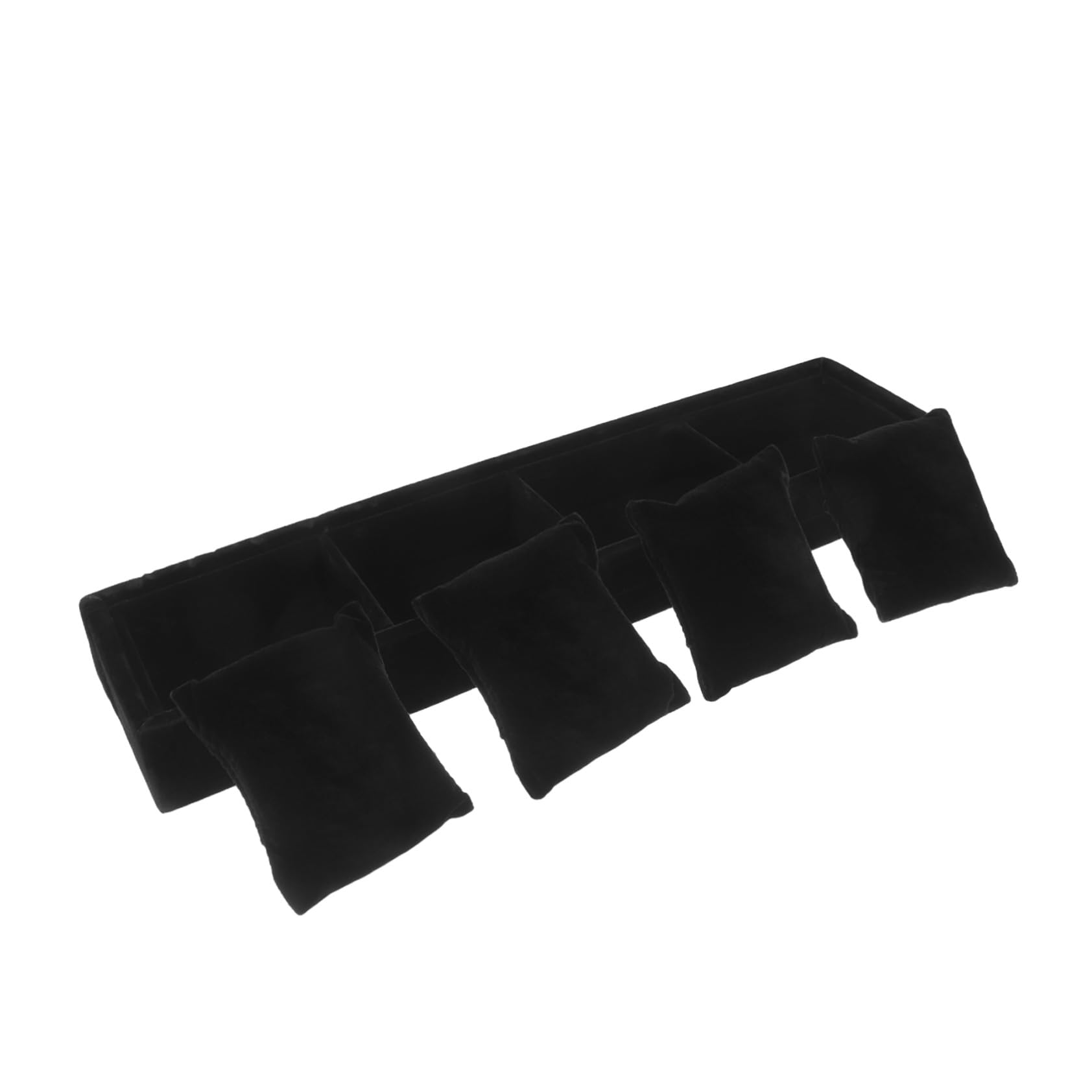 Healeved 5 Piezas Bandeja Organizadora para Joyas con Almohadillas para Relojes y Pulseras Exhibidor de Joyería Unisex Negro Almacenamiento Versátil para Brazaletes y Colgantes
