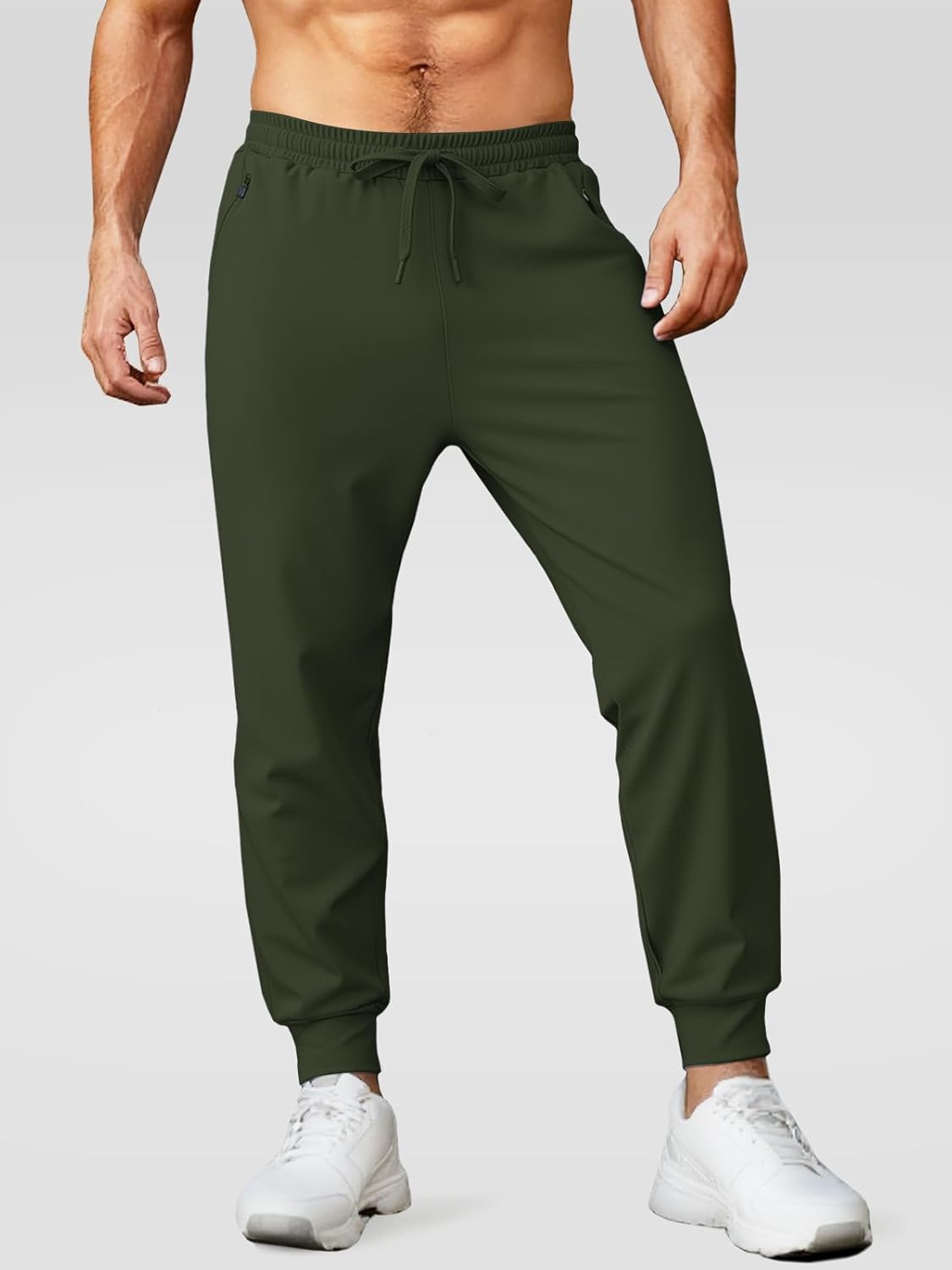 Aolesy Men's Joggers with Zipper Pockets Tapered Workout Sweatpants for Men Athletic Track Pants for Gym Running - Image 5