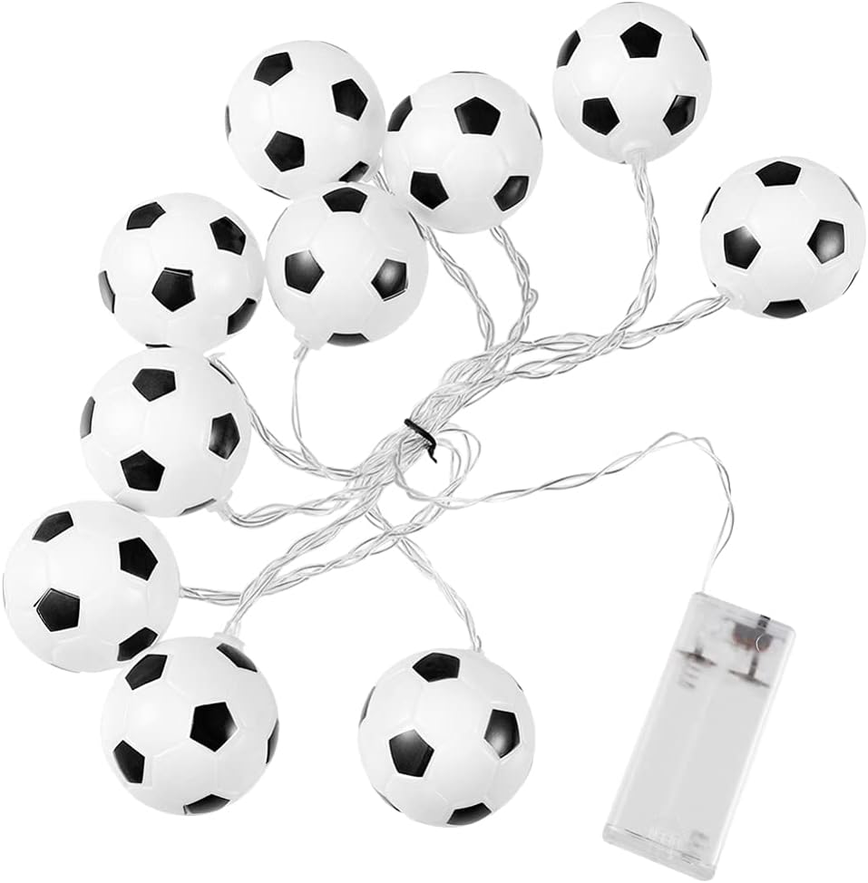LED String Light Football Shaped Fairy Lights Football Theme Party Supplies for Home Outdoor Indoor Colourful 10 LED 1.5