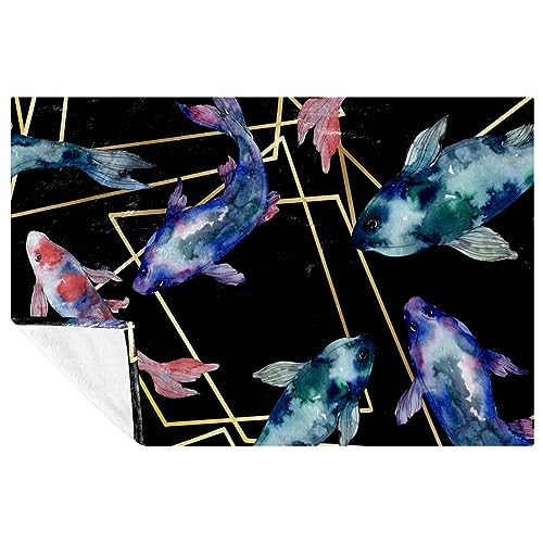 Couverture poissons aquarelle douce pour des moments cocooning chaleureux
