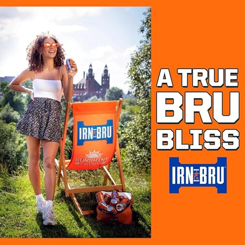 Image of IRN-BRU Original Scottish Sparkling Soda, Citrus Flavored Carbonated Drink - Sparkling Flavored Soft Drink, 32 Flavor Recipe, 16.9 fl oz Bottles, Pack of 12
