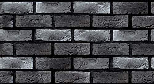 Image of DWELLSINDIA Charcoal Bricks Self Adhesive Wallpaper, Waterproof, Scratch Resistant, Laminated (41cm x 244cm, Multicolour)