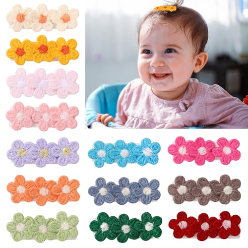 13 peças de grampos de cabelo de margarida para bebês e meninas - presilhas de cabelo retrô estilo c