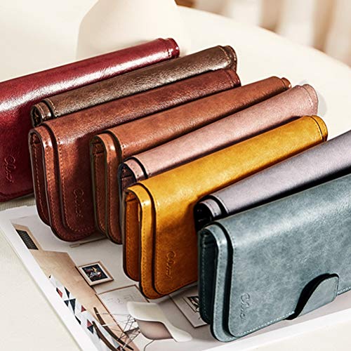 Image of CLUCI Wallet For Women PU Leather RFID Blocking Womens Wallet Bifold Card Holder with ID Window Gifts for Women Birthday, Oil wax Two-toned Brown, Large, Fashion