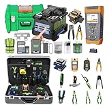 KOMSHINE Optical Fiber Tool Sets-Fusion Splicer FX39 FTTX 6 Motors Core Alignment Splicer + Live PON OTDR QX55-P 1310/1550/1625nm 32dB Pass 1:16 Fiber Splitter+ FTTH Multi-Functional Toolkit TFS-40D