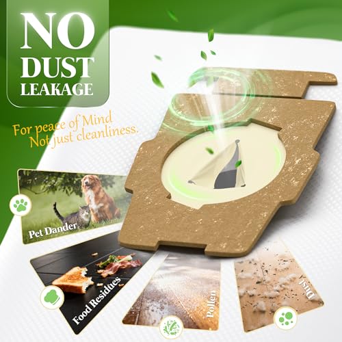 Image of 12 Pack Vacuum Bags [Model 204814] Compatible with Kirby Sentria /Avalir /Ultimate G Series | Replaces F-Style & Twist-Style 204811 205811 204808 | Replacement Parts by Improvedhand