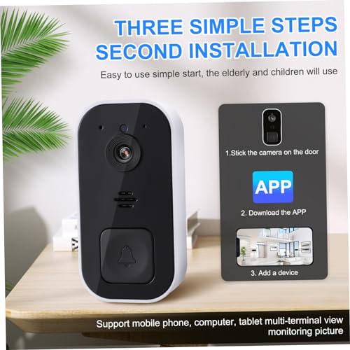 DOITOOL 2 Peças Campainha Visual Campainha Da Porta De Casa Vídeo Campainha Roupa Branca Campainha D