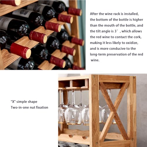 Soporte para botellas de vino en roble 35 compartimentos miniatura 5