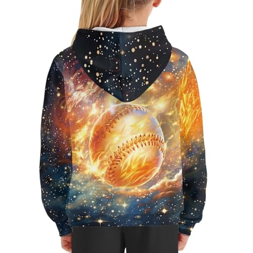 Image of WELLFLYHOM Boys Hooded Sweatshirts Hoodie Pullover Cool Graphic Crewneck Blouses Size 6-16