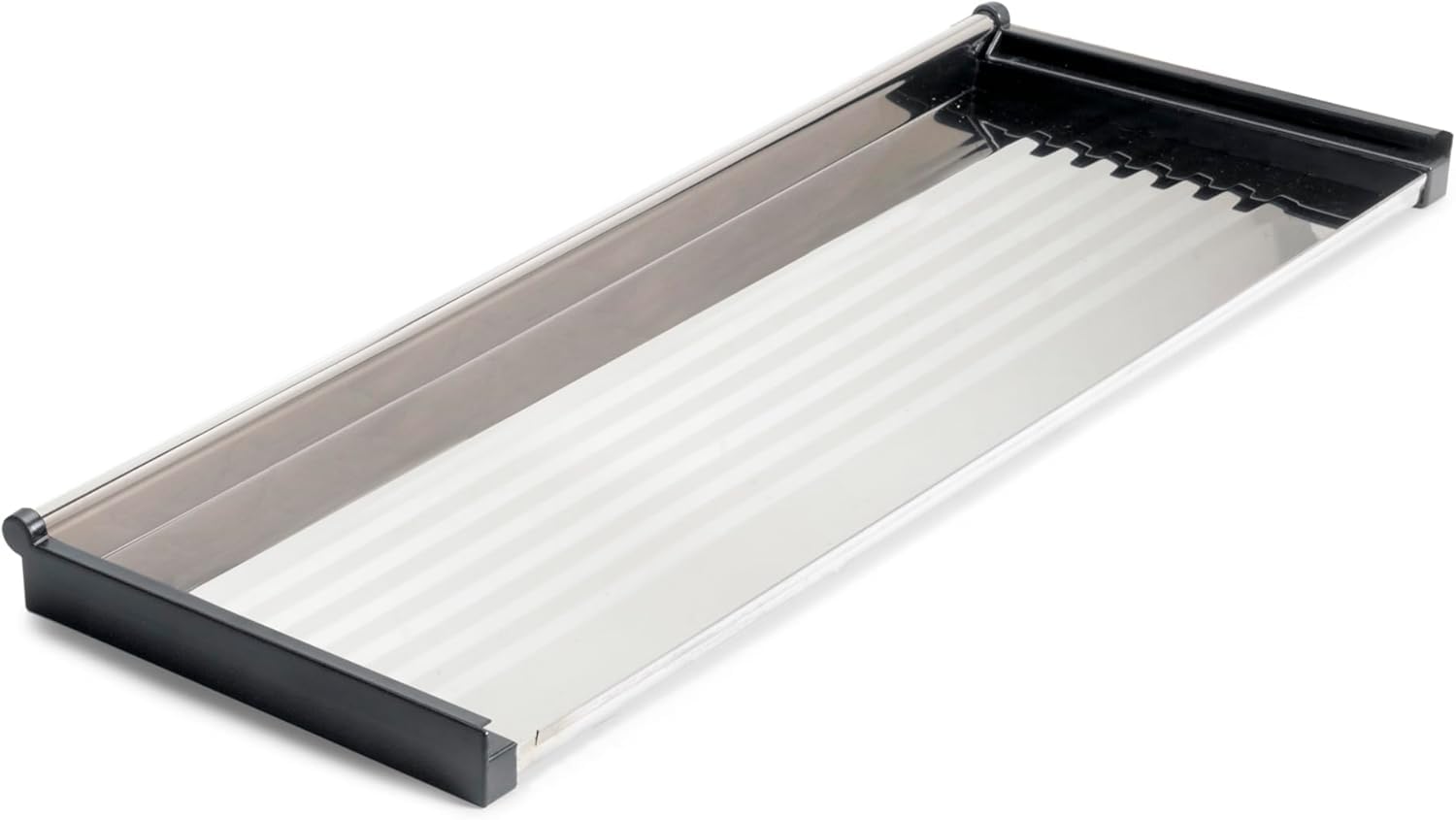 Scolapiatti Professionale in Acciaio INOX da Incasso per Mobile da 60 cm | Kit Completo con Telaio Regolabile, Vaschetta Raccogligocce, Doppia Griglia e Staffe (L 56 cm)