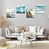 Artscope 4 Pieces Wall Art Canvas Prints - The Blue Sea Picture Painting- Modern Wall Artwork Framed for Bathroom Home Office Decor - 30 x 30 CM #1