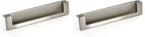 Richelieu Hardware BP897128195 - Tirador empotrable contemporáneo, 5 pulgadas (5.039 in) de centro a centro, níquel cepillado (paquete de 2)