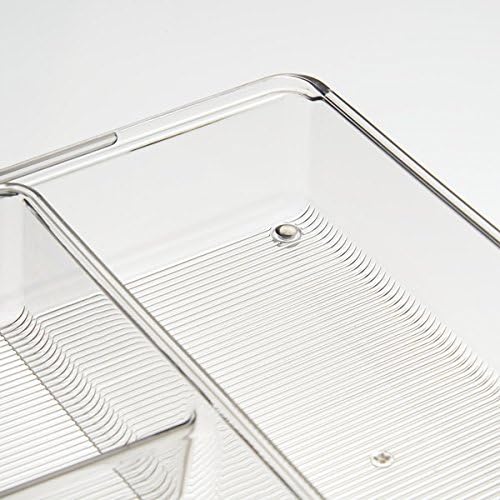 mDesign Expandable Cutlery Tray - Cutlery Holder for Flatware - Kitchen Utensil Holder - 6 Compartments - Clear