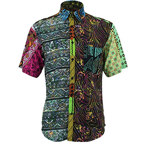 Chemise Loud Originals multicolore à panneaux asymétriques aléatoires et manches courtes