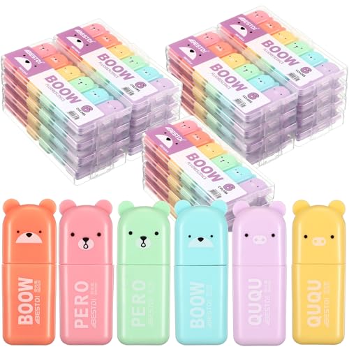 Fuutreo Cute Mini Bear Highlighter Pens Kawaii Highlighter Set End of Year Gift Assorted Pastel Colors Chisel Tip Marker Pens for Kids Students Adults School Office Supplies(120 Pcs) by Fuutreo - Used condition - US$29.42