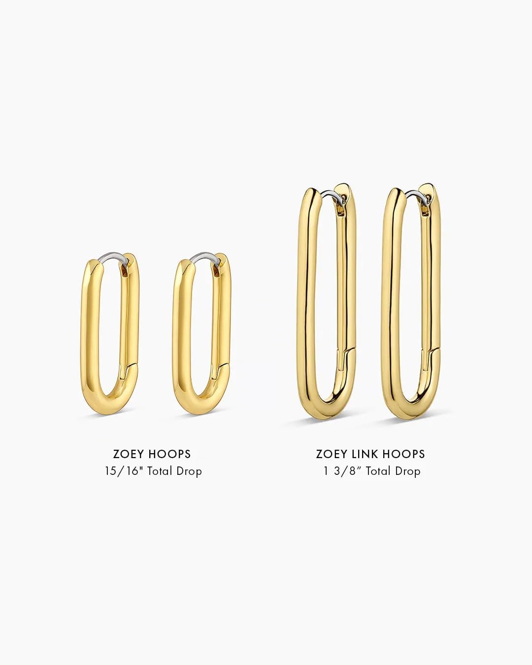 gorjana - Zoey Hoops 15/16" - 18k Gold Plated - Everyday Wear - Elevate Any Look with Contemporary Design - Secure Hinge Closure - Versatile Wear