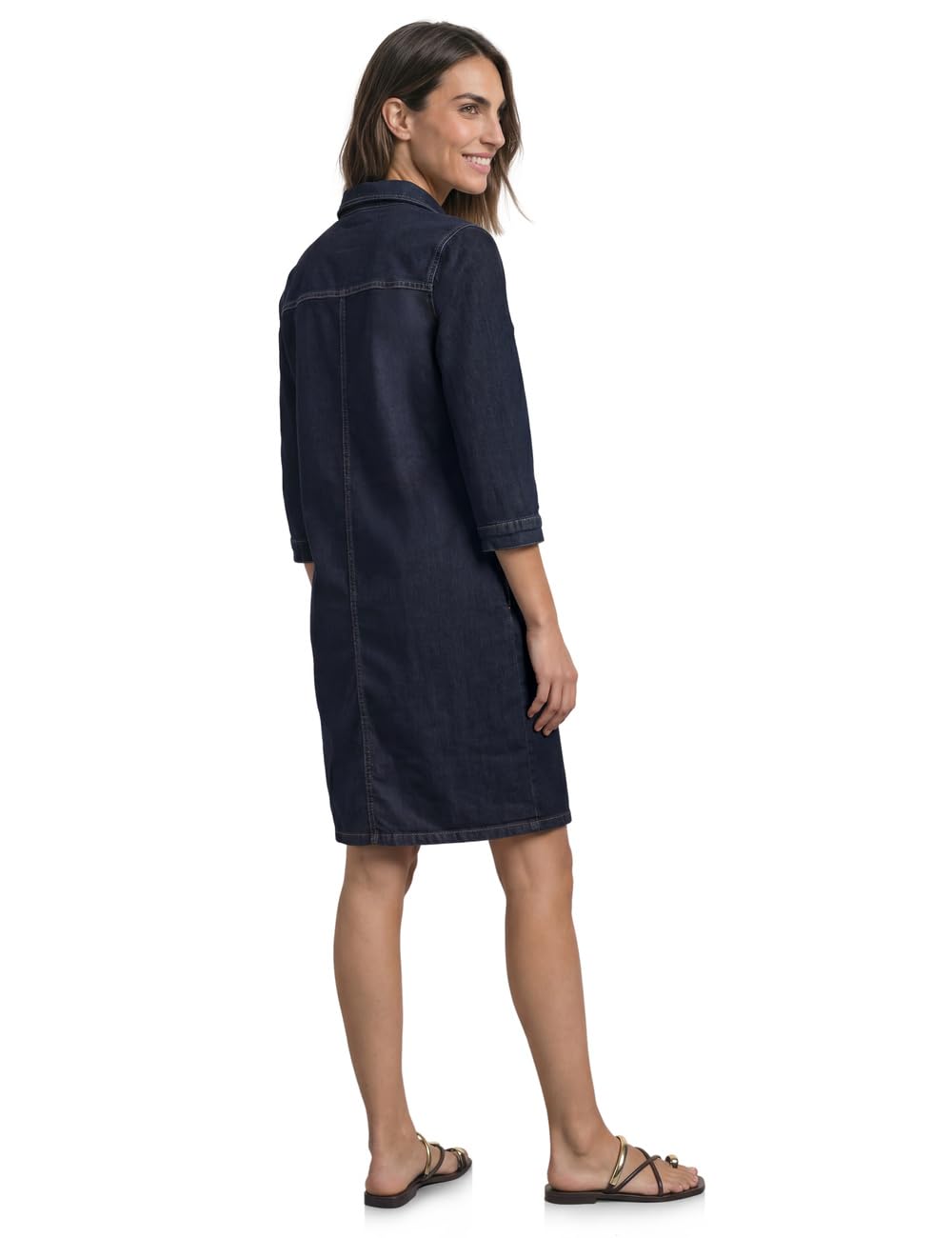 Street One Damen 1409551 Knielanges Denim Kleid mit 3/4-Arm