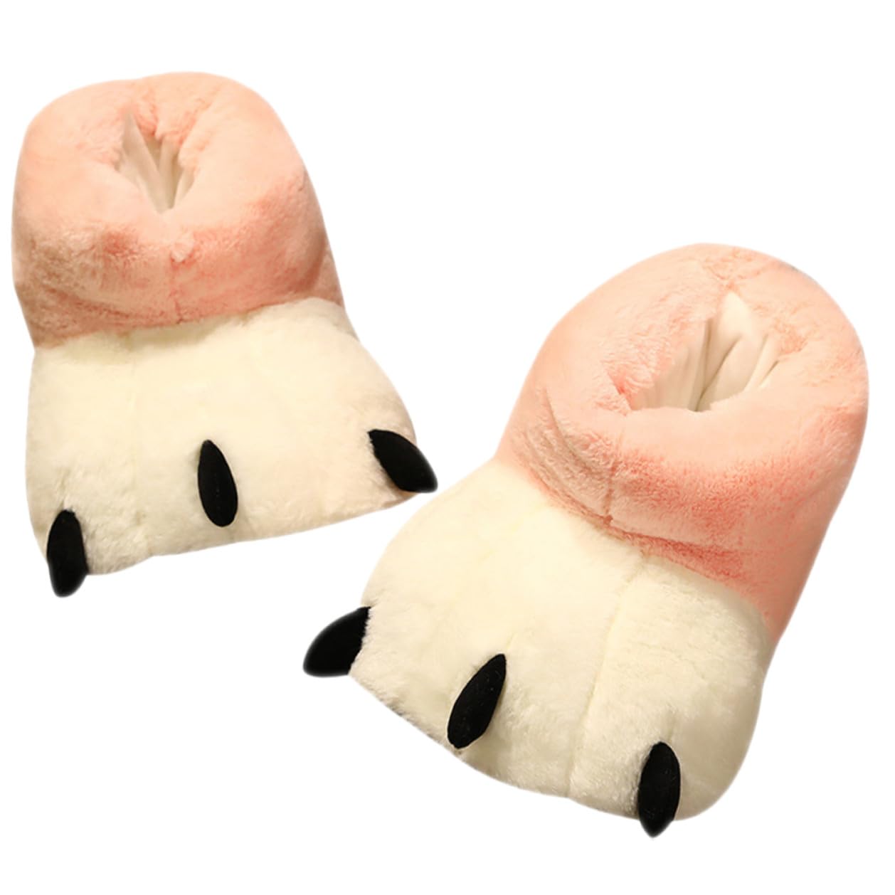 ifundom Ciabatte in Peluche Antiscivolo Rosa per Donna, Taglia Unica | Cotone Interno, Uso Casa in Inverno, Calde e Confortevoli, Stile Zampa di Gatto