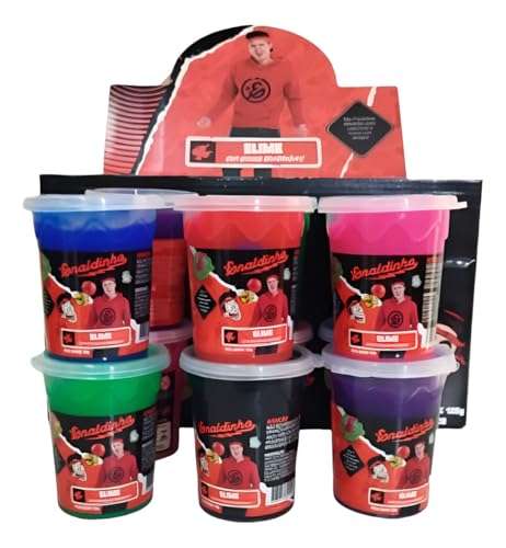 Kit Slime Enaldinho Youtuber com Bolinha Surpresa - Cor Sortida - 6 Potes de Slime com Bolinha Surpresa - Infantil