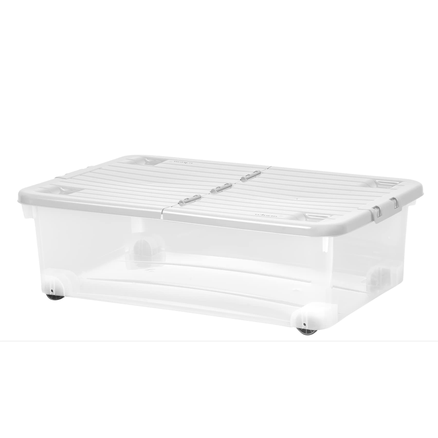 Wham Underbed Storage Box Wheeled Clear Plastic Toy Drawer w. Lid 60cm