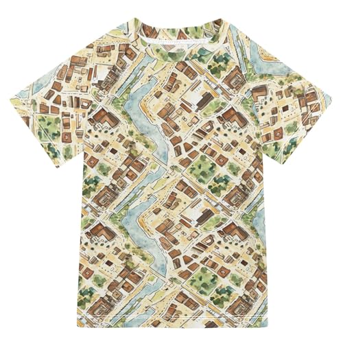 Rash Guard Bathing Suit Girls Short Sleeve Rash Guard Swimsuit 9T Boho Game Map