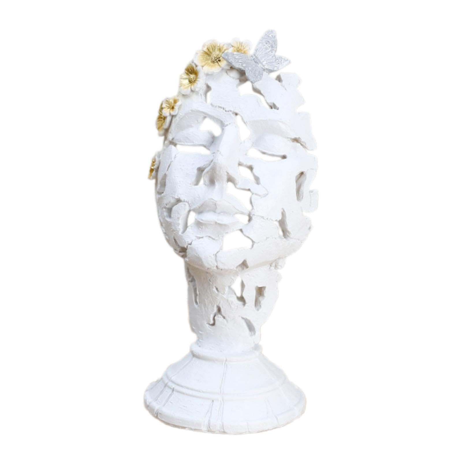 perfk Estatuilla de Rostro Humano, Ornamento artístico, Estatua Artesanal, Escultura para estantería, Entrada, Sala de Estar, Dormitorio, encimera, Blanco