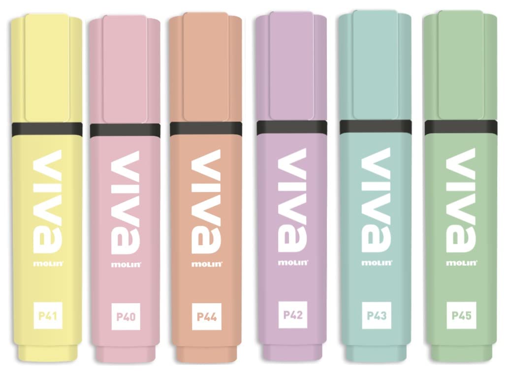 MOLIN | Marcador tinta pastel VIVA, bolsa de 6, RTF240-06P-W