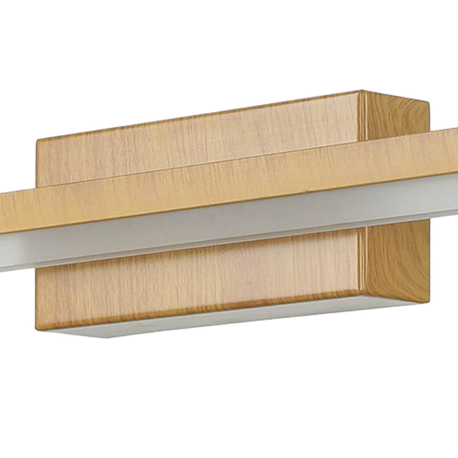 Applique LED da bagno IP44 L: 50 cm bianco neutro 4000 K 820 lm acciaio inox in look legno luce a specchio applique da bagno