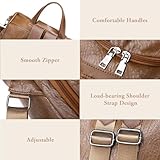 Puwuzixi Women Backpack Waterproof Anti-Theft Lightweight PU Fashion Travel Multipurpose Convertible Purse Shoulder Bag Handbag Backpack（Brown） - Image 5