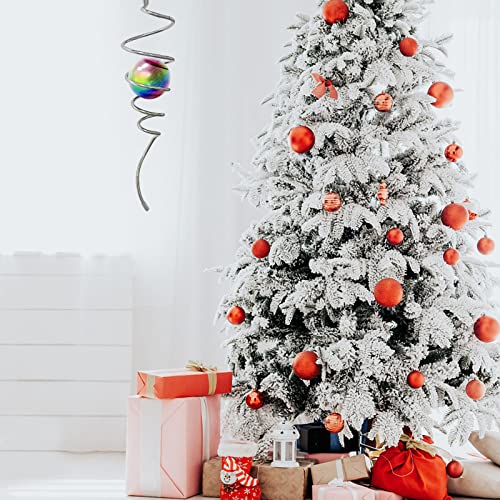 Image of Aoedelyart Multi Color Wind Spinner Tail Gazing Ball Spiral Decorative Wind Spinners Sun Catcher Visual Illusion Wind Spinner Stabilizer Indoor Outdoor Garden Decoration,Garden Gift-13in Height