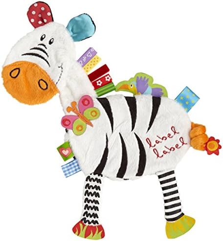label label Friends Zoe Zebra Silky Comfort Mini Grasp and Soothe Taggie Blanket