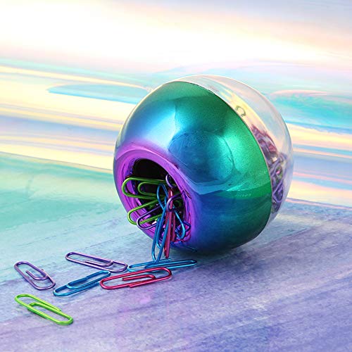 100Pcs 28Mm Rainbow Paper Clips Medium In Holographic Paper Clips Dispensers Holder Colorful Paperclips Storage Case For Desk Organizer Accessories (Rainbow) #TOP2