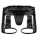 Mens Sexy Lace Boxer Briefs Sissy Pouch Crossdress Panties See-Through Garter Thong G-String Bikini Shorts Underwear