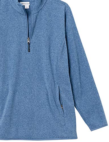 Amazon Essentials Women's Plus Size Long-sleeve Quarter-zip Polar Fleece Jacket, Blue Heather, 4X