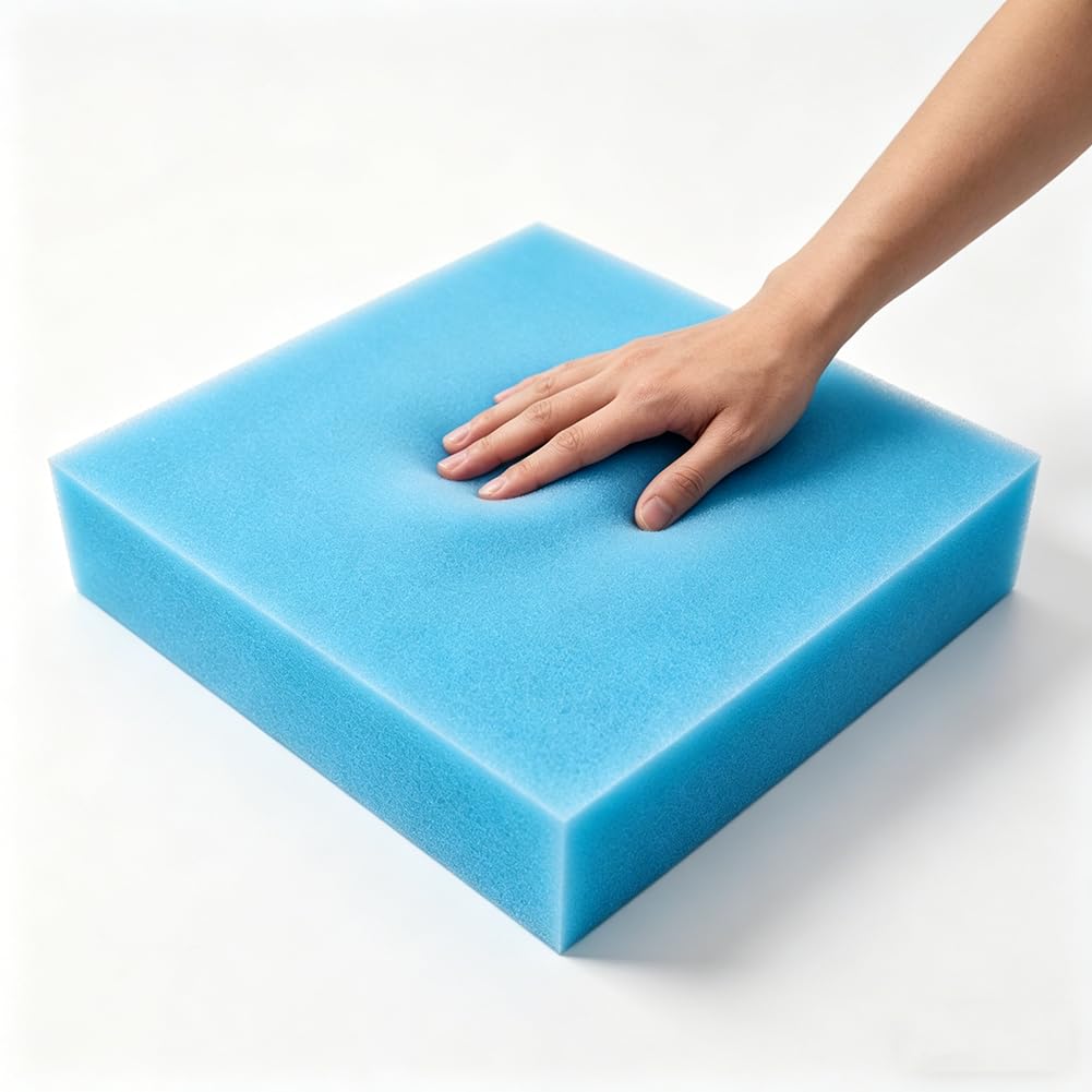TMAPRUVG High Density Square Foam Sheet 30/40/50/60cm,Upholstery Firm Foam Pet Mat,Blue Premium Sponge Padding for Bed Mattress Replacement,Cuttable DIY Craft Sponge (60x60cm,8cm)