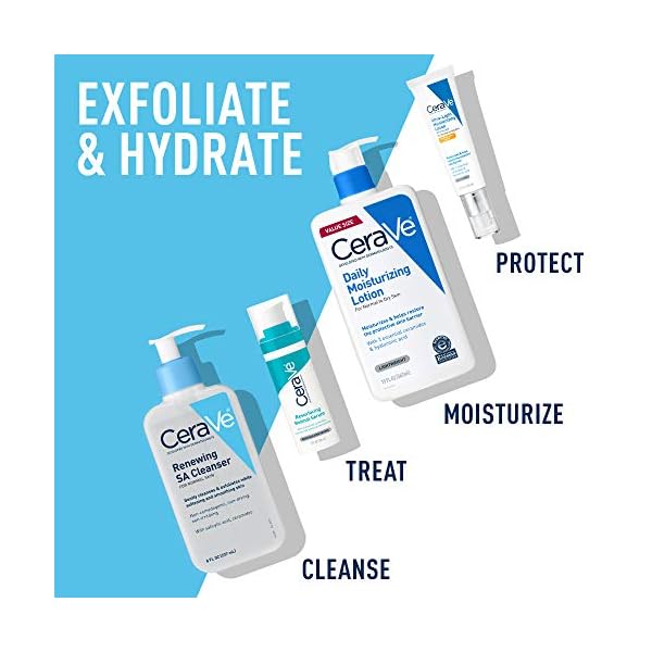 CeraVe Renewing Salicylic Acid Cleanser, Formulated With Hyaluronic Acid, Niacinamide, & Ceramides, Gentle BHA Exfoliating Face Wash Smooths & Softens Skin, Non Comedogenic & Fragrance Free, 8 Ounce