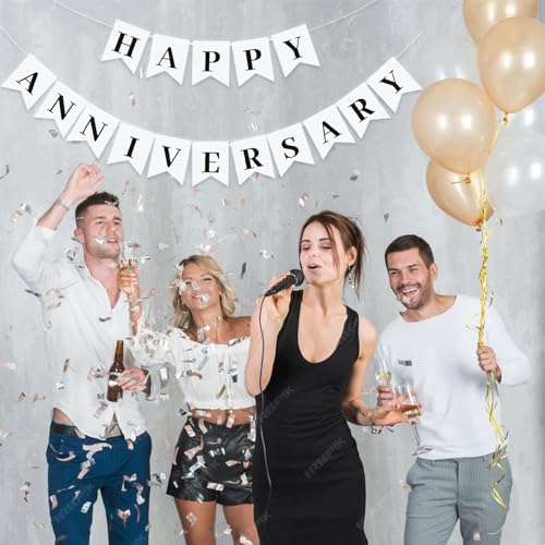 Image of Happy Anniversary Banner,Valentines Day Wedding,Love Party and Background Indoor Outdoor Decorations