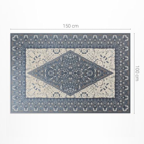 Tapis extérieur terrasse et balcon imperméable rectangle 100x150 cm PVC Ombre Arabe résistant