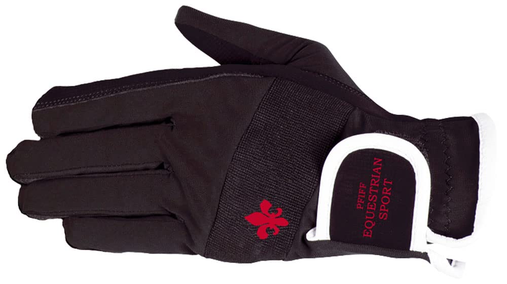 Gants d'équitation femme PFIFF noir taille XL accessoire cavalier main