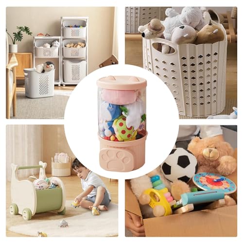 Grand cylindre de rangement transparent pour collection de peluches - 5