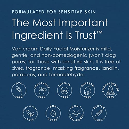 Vanicream Daily Facial Moisturizer With Ceramides and Hyaluronic Acid - Formulated Without Common Irritants for Those with Sensitive Skin, 3 fl oz (Pack of 2)