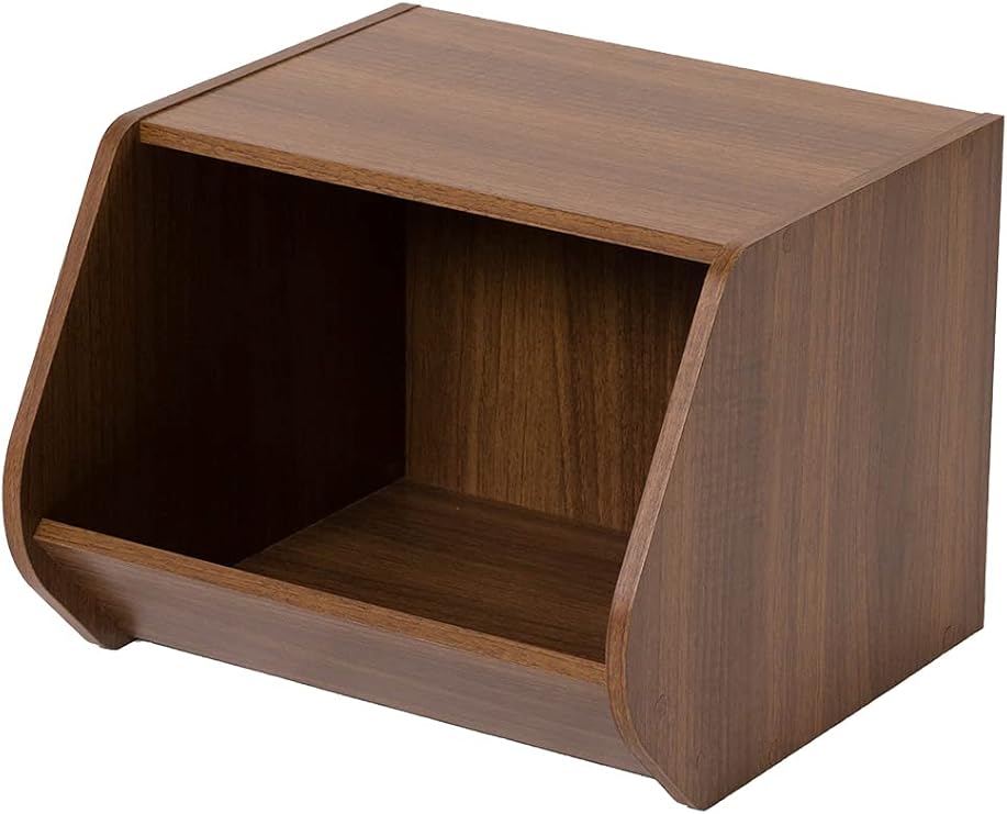Amazon システムk 収納棚 収納ボックス ディスプレイラック 連結可能 スタックボックス ブラウン ワイド オープンシェルフ ラック オンライン通販