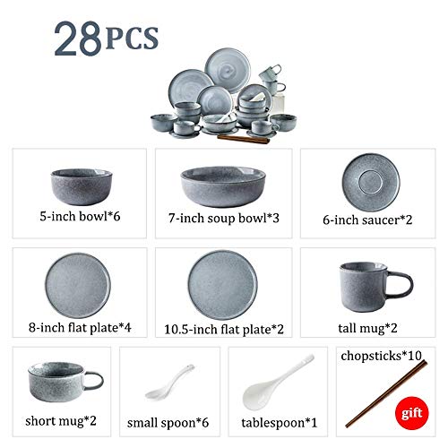 Party-Geschirr, Keramikgeschirr, 28-teiliges Geschirr-Set, Geschirr-Set im nordischen Retro-Stil – Keramikteller, Schalen und Becher 3 Party-Geschirr, Keramikgeschirr, 28-teiliges Geschirr-Set, Geschirr-Set im nordischen Retro-Stil – Keramikteller, Schalen und Becher