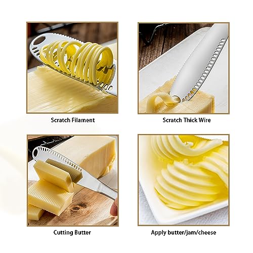 LINKMALL Stainless Steel Butter Spreader Knife, Butter knife for Spreads Butter Cheese and Condiments. (Silver - 1) - Thumbnail 3