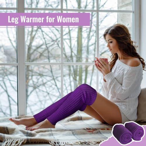 Image of Pleneal Leg Warmers for Women 80s Y2k, Ribbed Knit Long Socks LegWarmer