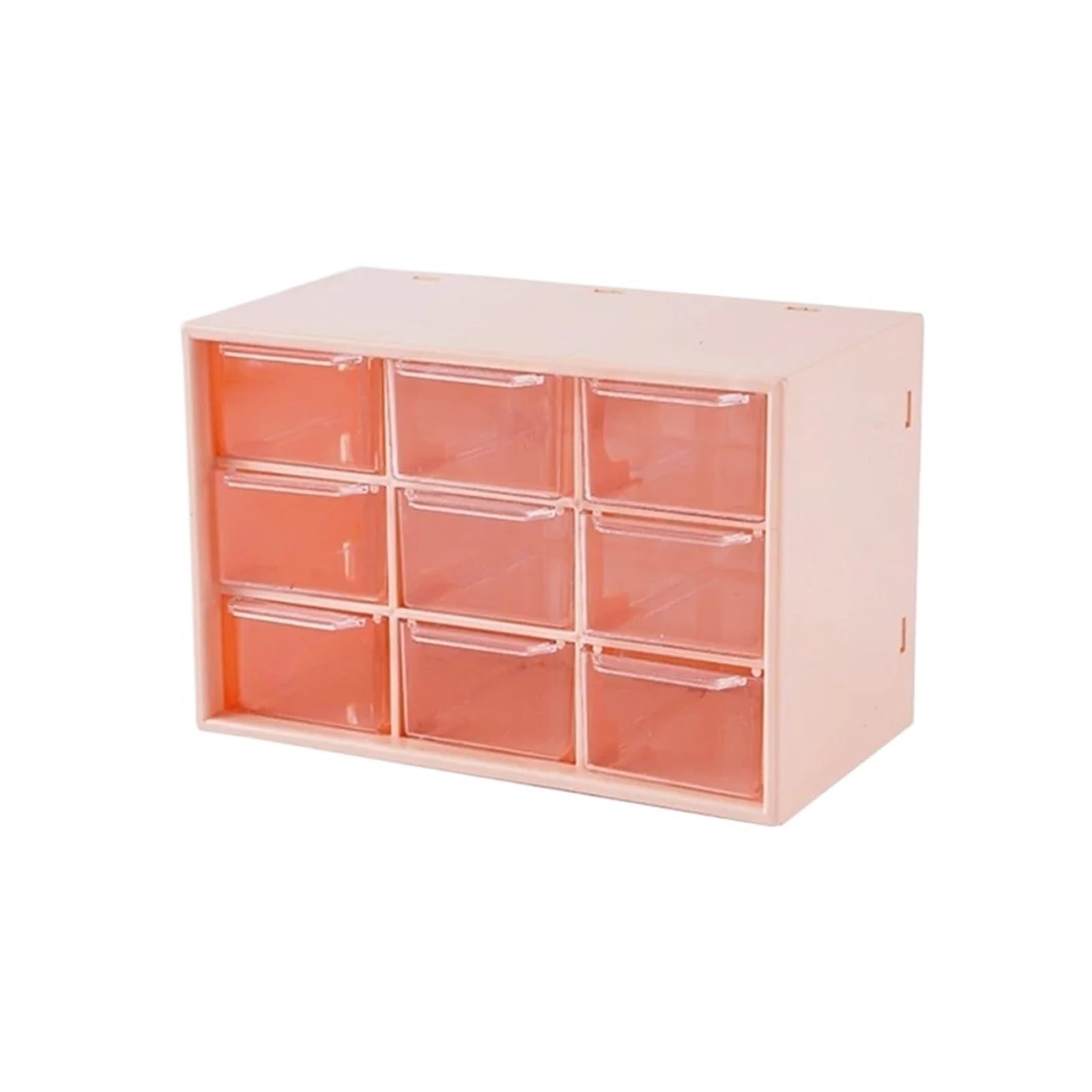 GMGQJST Compartment Storage Boxes Dustproof Desktop Drawer Organizer 9 Grids Transparent Storage Box PVC Small Drawer Drawer Organizer Box For Jewelry Cosmetics(Pink)