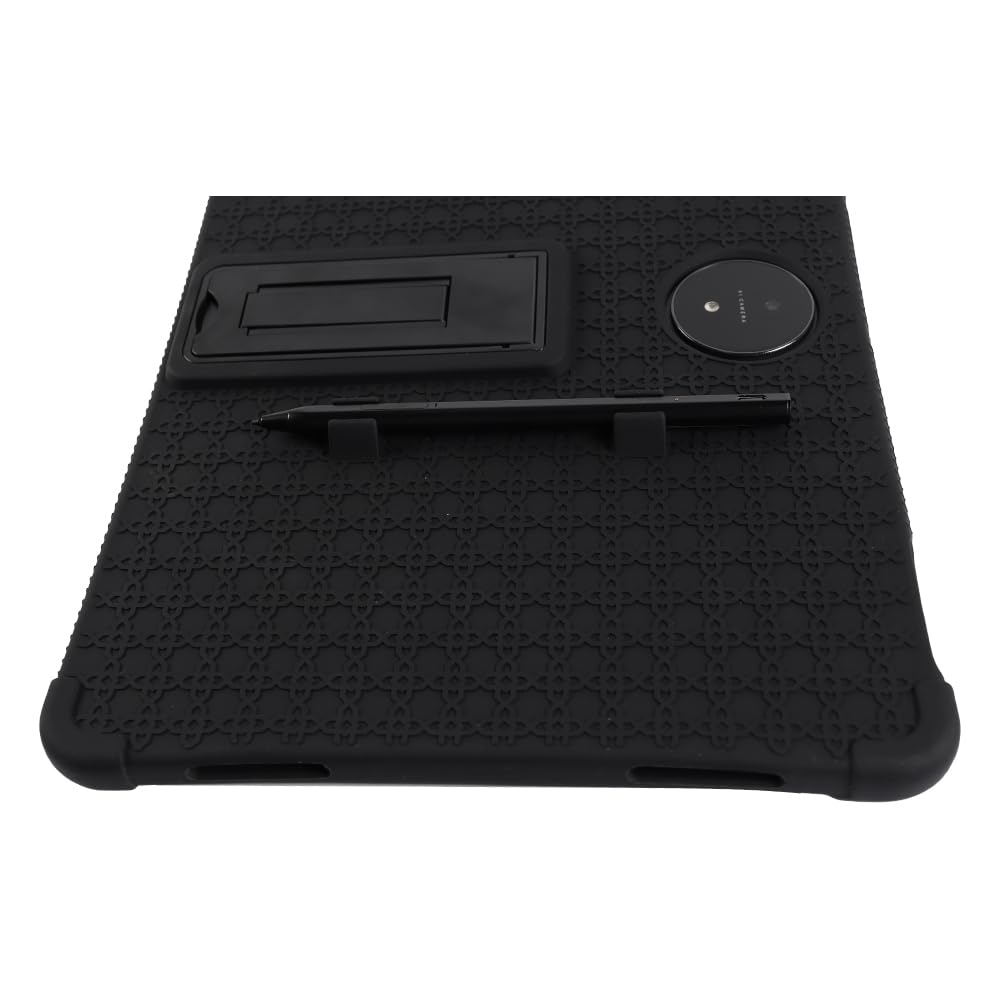 4 Cornors - Funda de silicona a prueba de golpes compatible con tablet Fro TCL NxtPaper 11 Plus 11.5 (9469x) con soporte plegable, protección completa (TCL NxtPaper 11 Plus 11.5 (9469x) negro)